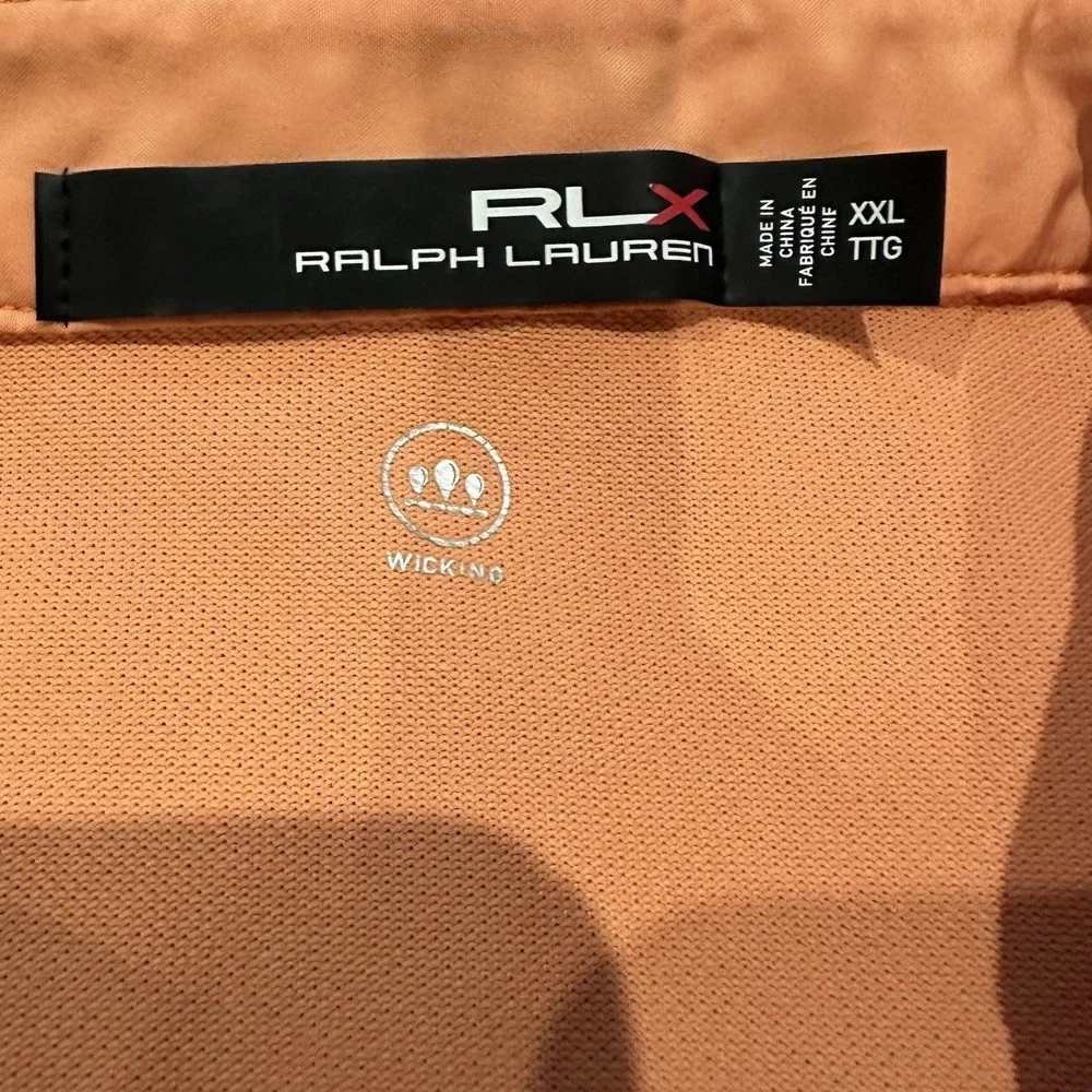 Ralph Lauren RLX Wicking Polo Men's XXL Orange Performance Golf Shirt Stretch
